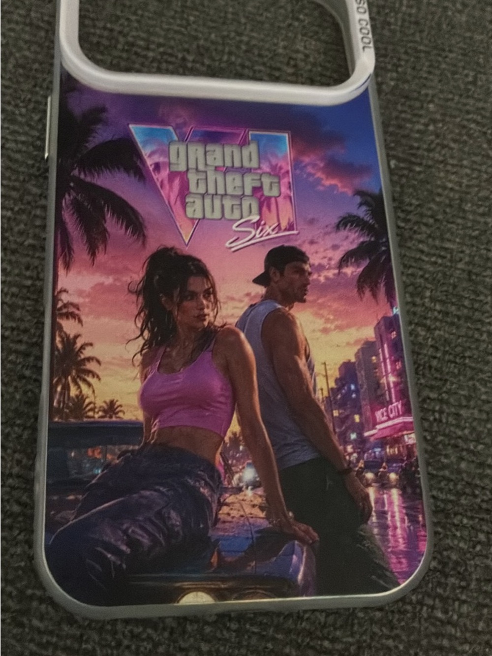 Grand Theft Auto V Style Phone Case - Purple/Pink Artwork